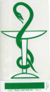 Caducée auto-adhésif "pharmacien" (Laboratoires Paul Métadier) (1950-1980).