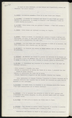 Taxe locale sur Alençon. Projection de film au cinéma d'Alençon. Plainte des riverains de la Briante après fermeture de l'enquête. Tarifs de l'enlèvement des ordures ménagères. Tarifs de l'enlèvement des ordures ménagères. Analyse pour les emprunts accordés à différents organismes pour l'Octroi.