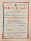 Fête nationale 14 juillet 1910 : affiche Imprimerie Lecocq et Mathorel, (93 x 130).