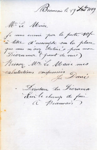 Foire de la Chandeleur (1870), demandes de boutiques sous la coupole de la Halle au Blé, sur la place d'Armes : états nominatifs, correspondance, flyers, plans, mémoires.