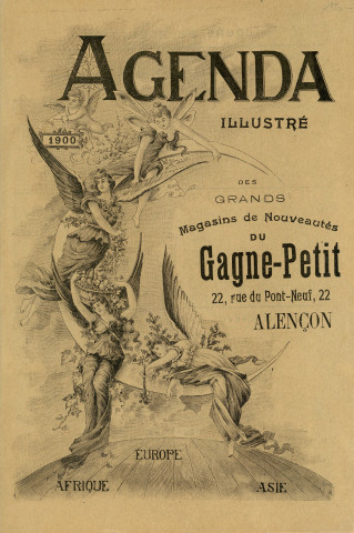 Grands Magasins du Gagne-Petit, publicité : agenda (1900).