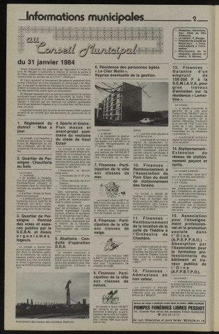 Alençon Notre Cité, journal d'information municipale et districale n°67 (mars 1984).
