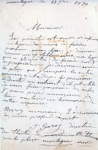 Foire de la Chandeleur (1871), demandes de boutiques sous la coupole de la Halle au Blé, sur la place d'Armes : états nominatifs, correspondance, flyers, plans, mémoires.