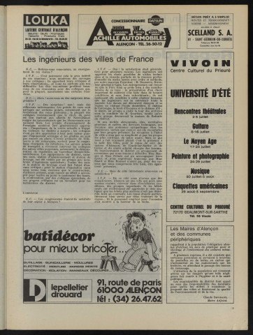 Alençon Notre Cité, journal des habitants de la Ville et des communes périphériques n°3 (juin 1977).