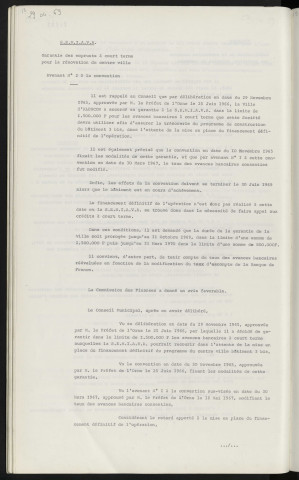 S.E.M.I.A.V.A. garantie des emprunts à court terme pour la rénovation du centre-ville, avenant n°2 à la convention.