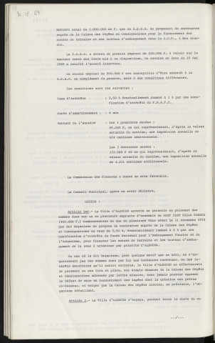 Finances, garantie d'emprunt S.E.B.N. de 900 000 F auprès de la caisse des dépôts et consignations pour financement des achats de terrains et des travaux d'aménagement de la Z.U.P. de Perseigne, 1ère tranche.