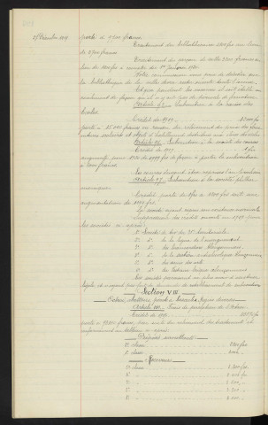 Budget de la ville pour 1920, rapport