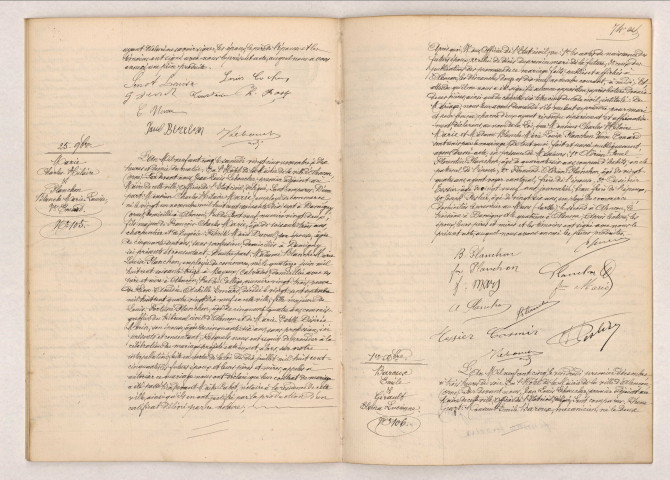Acte de mariage de COCHON Louis Auguste Joseph et SENOT Louise Alphonsine (25 novembre 1905), acte de mariage de MARIE Charles Hilaire et PLANCHON Blanche Marie Louise (25 novembre 1905), acte de mariage de BAROUX Émile et GÉRAULT Elvina Lucienne (1er décembre 1905).