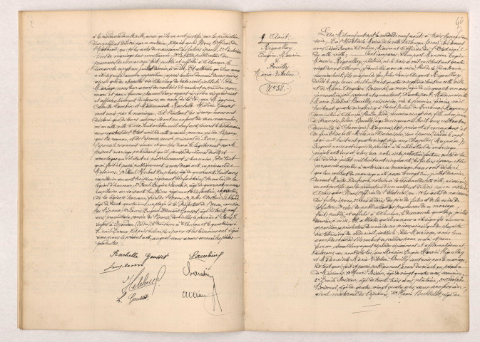 Acte de mariage de LAMBIN Camille et GOUSSET Rachelle Hélène (6 Août 1907), RIGOULLAY Eugène Maurice et BOUILLY Maria Vitaline (09 Août 1907).