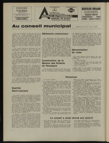 Alençon Notre Cité, journal des habitants de la Ville et des communes périphériques n°14 (septembre 1978).