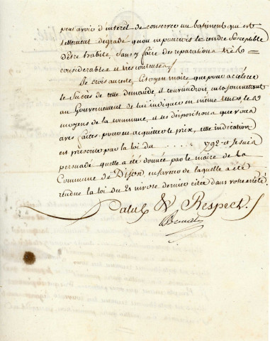 Acquisition du couvent des Fille Notre-Dame d'Alençon : extrait du registre des contrats de vente passés devant le préfet du département de l'Orne, décret, correspondance,