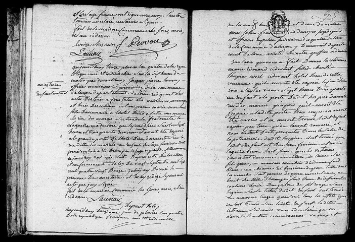 Acte de naissance de GUERIN Marianne Françoise Joséphine (30 janvier 1796),acte de naissance de Anastasie enfant trouvé (2 février 1796).