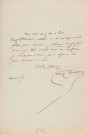Lettre autographe signée de l'écrivain Tony Révillon à l'acteur Adolphe Laferrière .