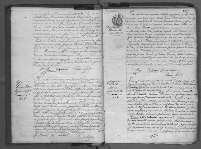Registre des actes de naissance et adoption (1850).