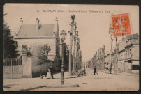 Alençon (Orne), Le Boulevard Lenoir-Dufresne et la gare, carte postale ancienne noir et blanc n°19, A.M.F. éditeur, sd, (14x9), AMA.