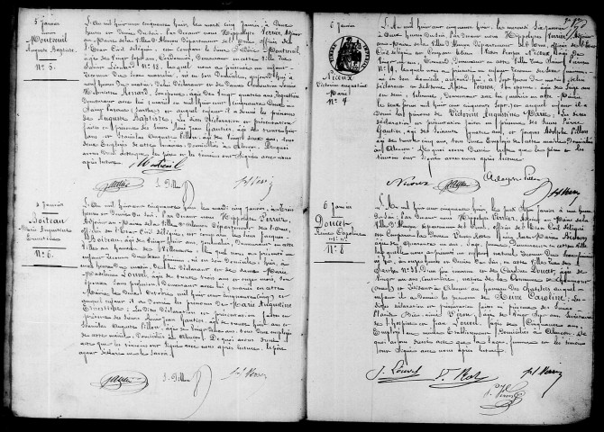 Registre des actes de naissance et adoption (1858).