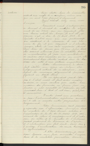 Alignements, carrefour des rues aux Sieurs du Pont-Neuf et de la Grande rue, modification des alignements, Mr HULBROC architecte de la ville d'Alençon, rapport