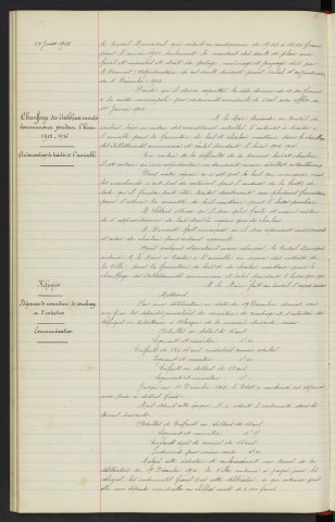 Droits de place, l'impossibilité de remplir toute les places du à la guerre, réclamation de l'adjudicataire M. VANNIER. Chauffage des établissements communaux et écoles pendant l'hiver 1915-1916, fourniture de bois et charbon, autorisation de traiter à l'amiable. Réfugiés dépenses de nourriture, de couchage et d'entretien, communication, indemnités aux personnes de bonne volonté acceptant des réfugiés chez elles