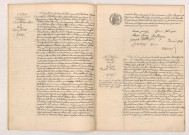Acte de mariage de BÉLAYER Louis Philippe Mari et JARRY Louise Juliette (5 Août 1907), LAMBIN Camille et GOUSSET Rachelle Hélène (6 Août 1907).