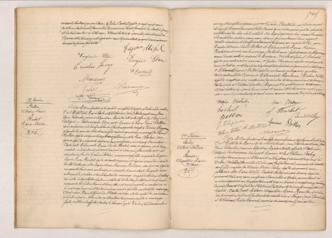 Acte de mariage de MICHEL Eugène Paul et ETOC Eugénie Louise Albertine (26 janvier 1905), acte de mariage de BETTON Arsène Louis et HOCHET Maria Désirée (28 janvier 1905), acte de mariage de SALEY Albert Frédéric et ROUSIER Augustine Marie (1er février 1905).