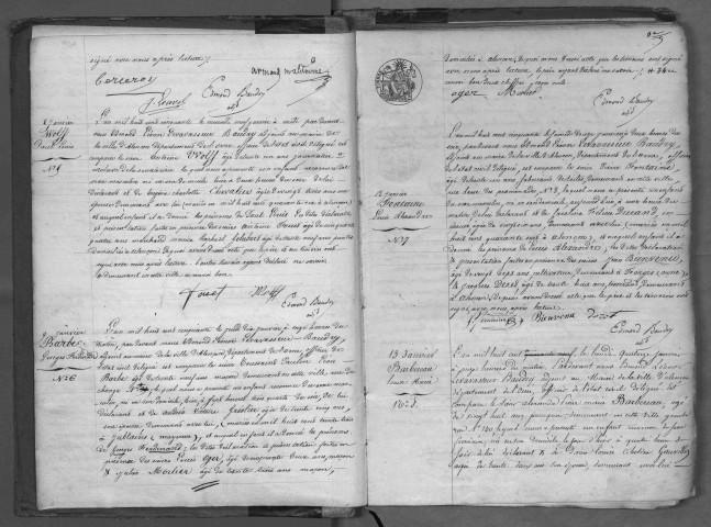 Registre des actes de naissance et adoption (1850).