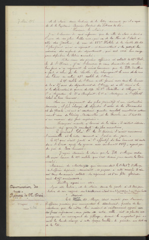 Dénomination des rues, rapport de M. Doré : rapport