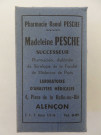 Boîtes pharmaceutiques rectangulaires de Madeleine Pesche (couleur bleu, rose, vert) (8.5 x 5 x 3) (1950-1980).