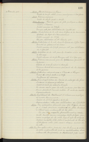 Budget de la ville pour 1919, rapport