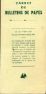 Carnet des bulletins de paie, attestation d'employeur (1er juin 1965 - 31 décembre 1969).