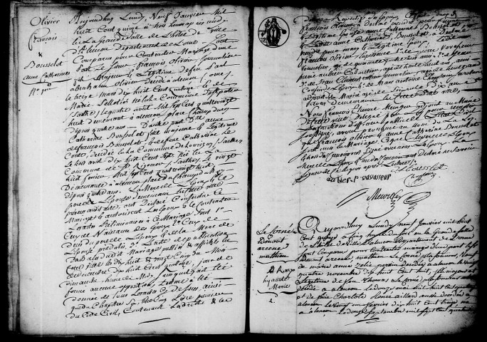 Registre des actes de mariage et divorce (1815).