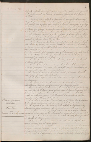 Registre des délibérations du conseil municipal (14 février 1909 - 16 novembre 1912)
