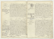 Acte de naissance de GRIBIUS André Frédéric Léon (8 février 1907), acte de naissance de LECHENE André Edmond (9 février 1907), acte de naissance de RUAULT Angèle Victorine (10 février 1907), acte de naissance de BECKER René Eugène Octave (8 février 1907).