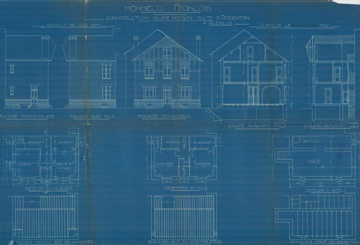 permis de construire n°14, Construction d'une maison d'habitation Rue d'Argentan Alençon, (date de décision : 1930), (auteur du projet, architecte : SOIVE Armand).