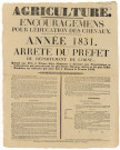 Concours de chevaux, distribution de prix et primes d'encouragement pour les plus beaux chevaux (2 mars 1831) : affiche arrêté préfectoral.
