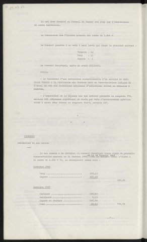 Finances, subvention exceptionnelle pour la fédération des œuvres péris et postscolaires Laïques de l'Orne. Finances, admissions en non-valeur.