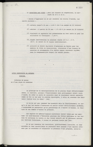 Lycée Marguerite de Navarre, piscine, heures d'ouverture, règlement et tarifs. Lycée Marguerite de Navarre, piscine, création de poste et d'une régie de recettes.