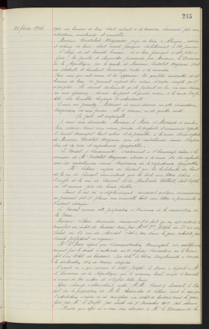 Hommage à M. CREDOLAT MAYMAC juge de paix, observation de M. LEBOUC. Demande des habitants du haut de la Rue Lancrel, boite aux lettres Rue Lancrel et du Boulevard Colbert soit déplacée prés du lavoir public. Transfert du débit de boissons tenu par Mme Veuve JOSEPH 33Rue aux Sieurs au 25 Rue du Bercail, proche de l'église Notre Dame observation de M. LEBOUC