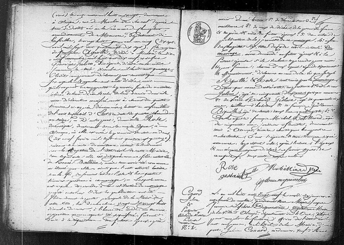 Registre des actes de mariage (1829).