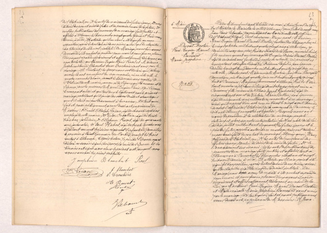 Acte de mariage de ROSEL Eugène Louis et BLANCHET Joséphine Louise veuve TROCHERIE (04 Mai 1907), DUVAL-DESTIN René Eugène Marcel et BANSARD Maria Joséphine (6 Mai 1907).