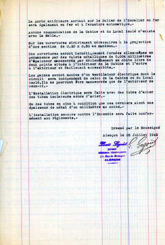 Patronage Paroisse de Montsort, plan de la salle de spectacles (éch : 0.01, 29 décembre 1941).