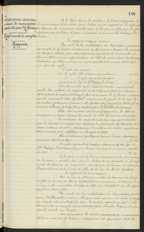 Travaux communaux de menuiserie exécutés par Mr SIMON, Mr CHEVALLIER et Mme FOCET liquidateur judiciaire, règlement de comptes, rapports