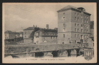 Alençon (Orne), Pont sur la Sarthe et L'Hôpital, carte postale ancienne noir et blanc n°9, G. Artaud éditeur, Nantes, sd, (14x9),AMA.