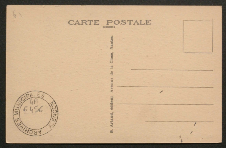 Alençon, la cathédrale Notre-Dame (style ogival du XVe siècle), carte postale ancienne sépia n°7, G. Artaud Nantes, (sd), (14cm x 9cm), AMA.