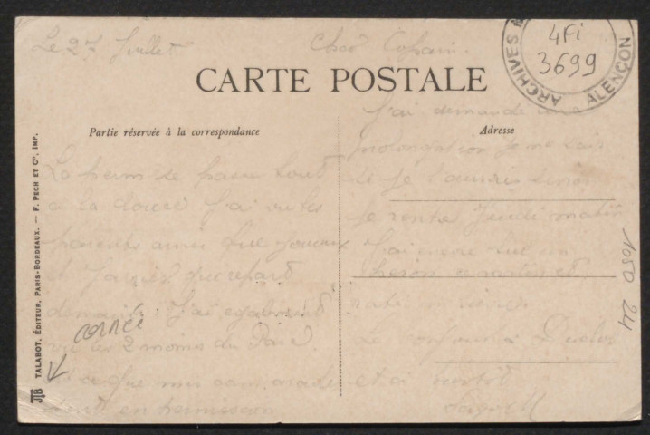 Arçonnay (Sarthe), Un bonjour d'Arçonnay, carte postale ancienne noir et blanc n°3, éditions d'art Marco, Lavallois (Seine) véritable photo, sd, (14x9), acquisition 2021, AMA.