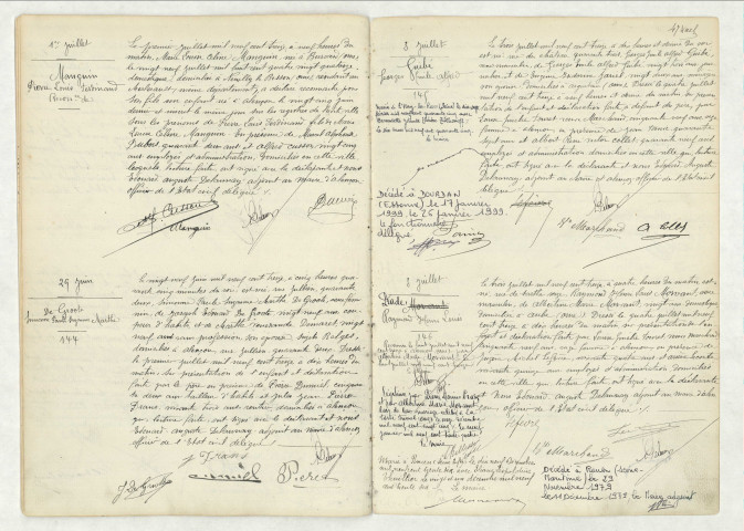 Reconnaissance de MANGUIN Pierre Louis Ferdinand (1er juillet 1913),acte de naissance de DE GROOTE Simonne Paule Suzanne Marthe (29 juin 1913),acte de naissance de GUIBE Georges Emile Alfred (3 juillet 1913),acte de naissance de PRADE Raymond Henri Louis (3 juillet 1913).