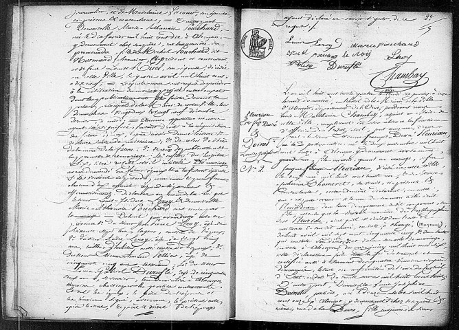 Registre des actes de mariage (1834).