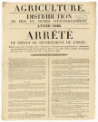 Concours de chevaux, distribution de prix et primes d'encouragement pour les plus beaux chevaux (28-29 janvier 1828) : affiche arrêté préfectoral.