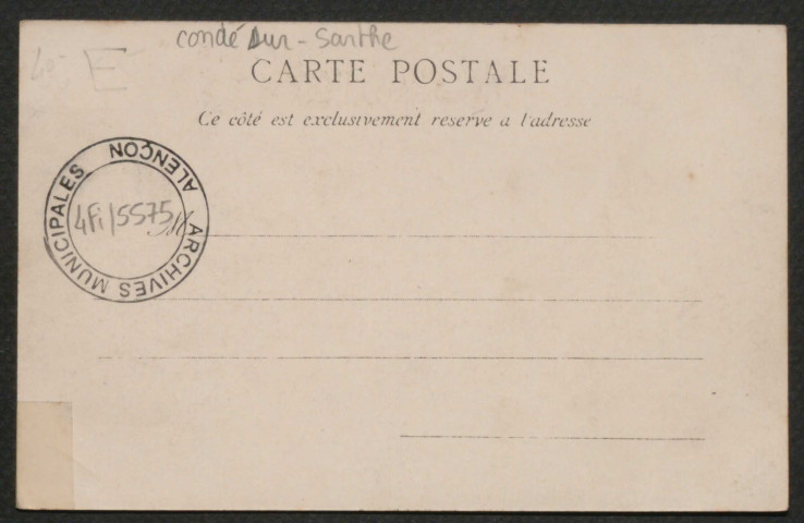 Condé-sur-Sarthe (Orne), environs d'Alençon, le Pont-Percé, dépendances du château de Verveine, carte postale ancienne noir et blanc n°56, la C.P.A, Paris, sd, (14x9), acquisition 2021, AMA.