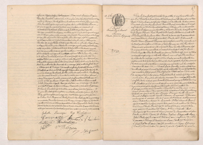 Acte de mariage de TOUCHARD Eugène Léon Jules et SAUVAGE Juliette Augustine Agathe (12 Octobre 1907), POUPET François Emile Benoit et LHEUREUX Amélie Clémence Marguerite (12 Octobre 1907).