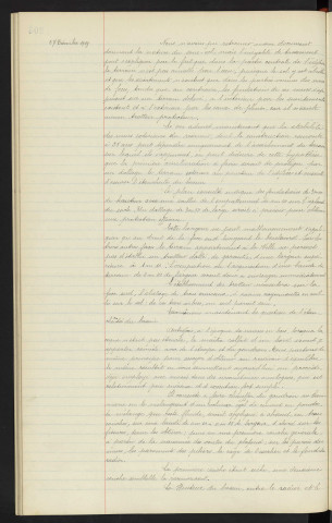 Distribution d'eau, réparation du bassin d'équilibre du Boulevard de Strasbourg, rapport